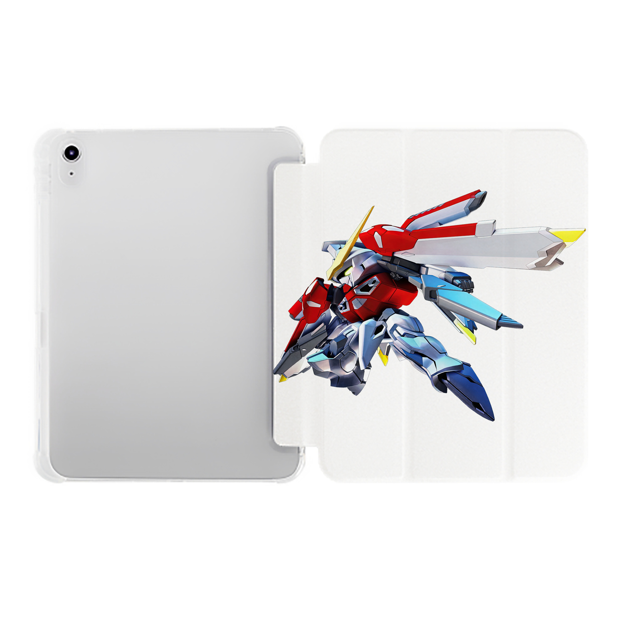 （画像用） 機動戦士ガンダム Mobile Suit Gundam IPad ケース ペン収納付き 三つ折りスタンド PUレザー×シリコン 対応機種9.5/10.5/10.9インチ